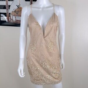 Sparkling Gold Beige/Cream Dress
